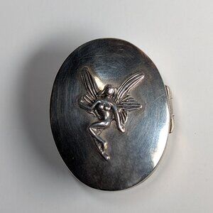 Sterling Silver Fairy pill box or trinket Box